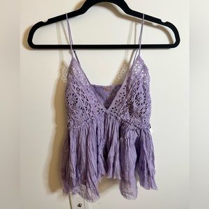 LIT Boutique boho lavender lace tank